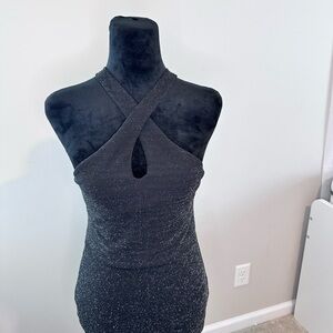 Elegant Black Halter Dress